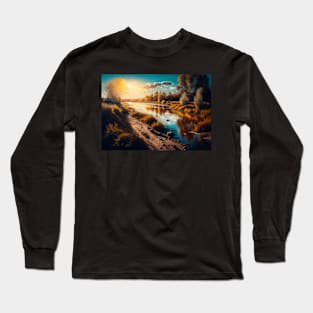 Sunny riverside landscape #2 Long Sleeve T-Shirt